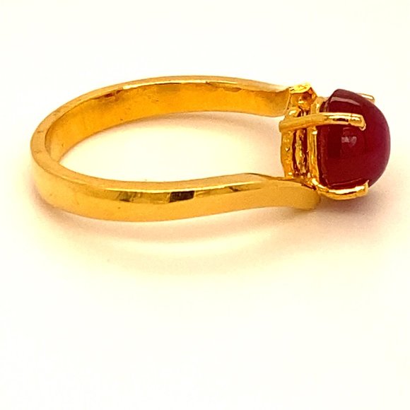 Certified Cats Eye Ruby 2.28ct Solid 22K Gold Ring - Picture 4 of 10